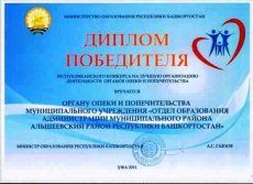 Об итогах республиканского конкурса на лучшую организацию деятельности органов опеки и попечительства в Республике Башкортостан